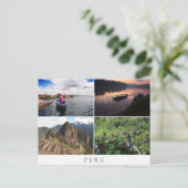 ペルーの風景をコラージュの記念品に ポストカード (スタンド正面)