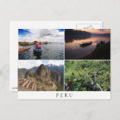 ペルーの風景をコラージュの記念品に ポストカード (正面/裏面)
