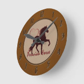 ペルーの馬のハート ラウンド壁時計 (傾斜)