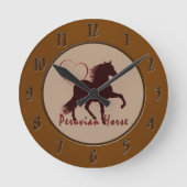 ペルーの馬のハート ラウンド壁時計 (正面)