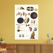 ペルーのIncaの道具と工芸品は、「Le Costume A」から キャンバスプリント (インサイチュ (リビング))