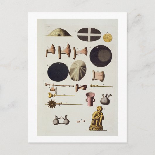 ペルーのIncaの道具と工芸品は、「Le Costume A」から ポストカード (正面)