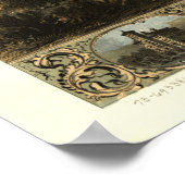 ペルーインディアナ1868アンティークパノラママップ ポスター (角)