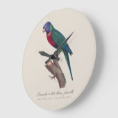 ペルーシュ・ア・テ・ブルー・フェメルル/ Rainbow lorikeet ラージ壁時計 (傾斜)
