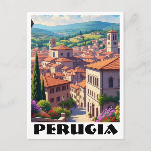 ペルージャイタリアトラベル ポストカード (正面)