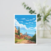 ペルージャイタリアヴィンテージ旅行イラストレーション ポストカード (スタンド正面)