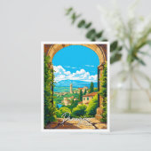 ペルージャイタリアヴィンテージ旅行イラストレーション ポストカード (スタンド正面)