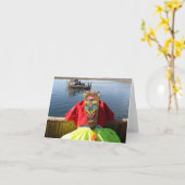 ペルーチャイルド – ガール カード (黄色い花)