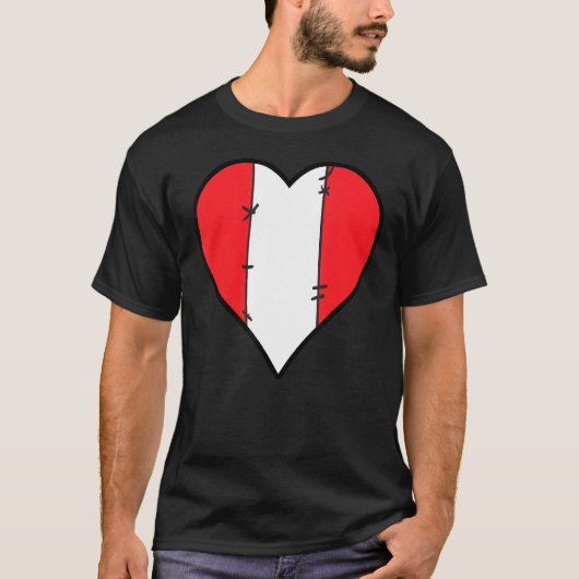 ペルーハートペルー国旗 Tシャツ (正面)
