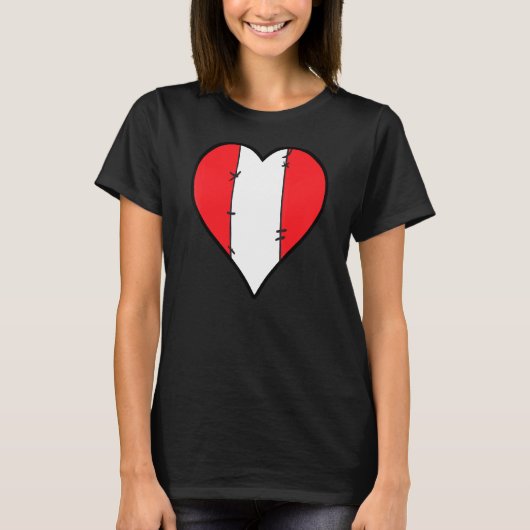 ペルーハートペルー国旗 Tシャツ (正面)
