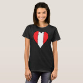ペルーハートペルー国旗 Tシャツ (正面フル)