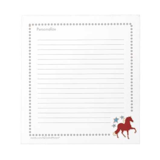 ペルーパソホースフェスティバルスターズパーソナライズされた ノートパッド (正面)