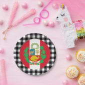 ペループレート、バッファロー・プレイド&ペルー国旗 ペーパープレート (パーティー)