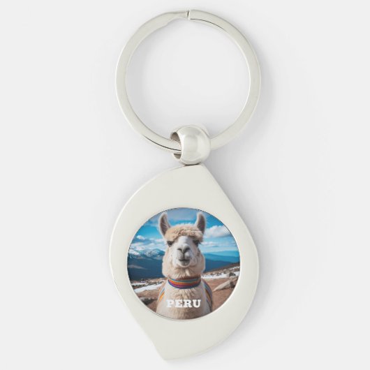 ペルーラマ キーホルダー (正面)