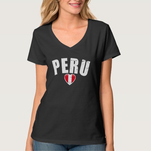ペルーヴィンテージペルー国旗5 Tシャツ (正面)