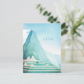 ペルーヴィンテージ旅行ポスター – アートポストカード ポストカード (スタンド正面)