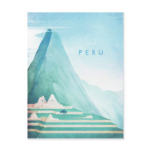 ペルーヴィンテージ旅行ポスター – アートポストカード