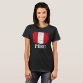 ペルー人向けのビンテージ ペルー フラグ Tシャツ (正面フル)