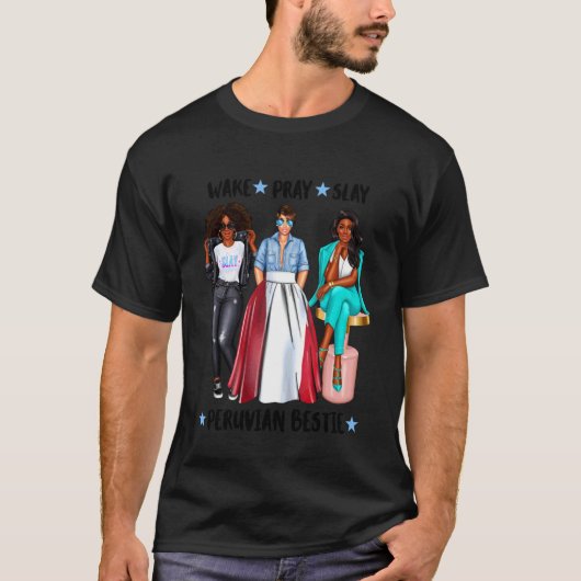ペルー出身のアフロペルー人ベストフレンド Tシャツ (正面)