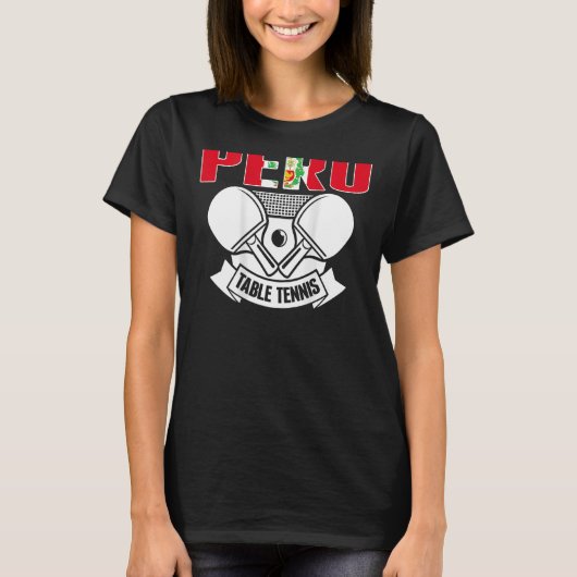 ペルー卓球サポートペルー平ポン茶 Tシャツ (正面)