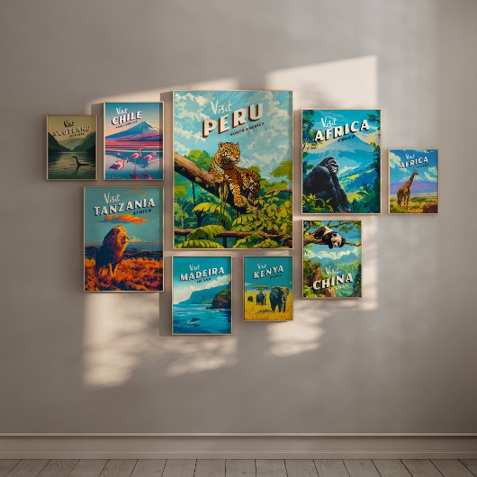 ペルー南米ヴィンテージ旅行ポスタージャガー ポスター