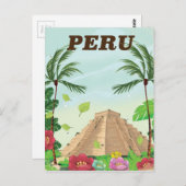ペルー南米ヴィンテージ漫画旅行ポスター ポストカード (正面/裏面)