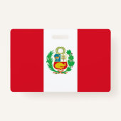 ペルー国旗が付いた名前バッジ バッジ (裏面)