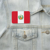 ペルー国旗が付いた愛国的な名前タグ 名札 (インサイチュ)