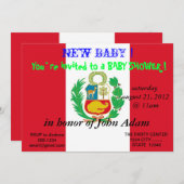 ペルー国旗で赤ちゃんシャワー招待状 招待状 (正面/裏面)