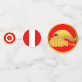 ペルー国旗とゴールデン・コルナコピーの表紙吹雪 コンフェッティ (正面)