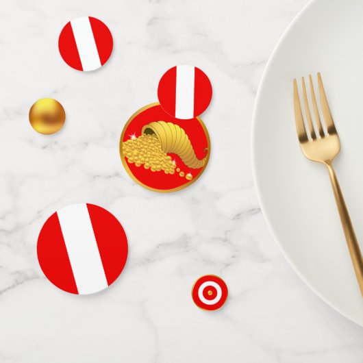 ペルー国旗とゴールデン・コルナコピーの表紙吹雪 コンフェッティ (グループ)