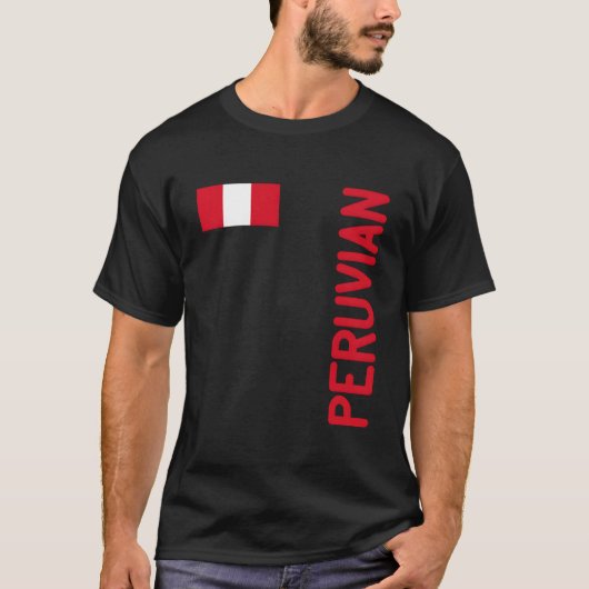 ペルー国旗とペルーの根 Tシャツ (正面)