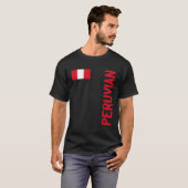 ペルー国旗とペルーの根 Tシャツ (正面フル)