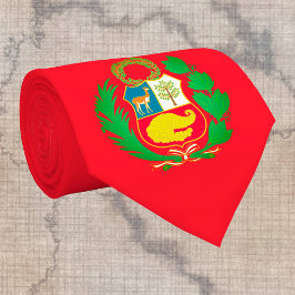 ペルー国旗とペルー、エンブレム事業ファッション ネクタイ