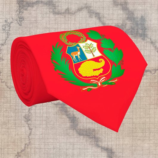 ペルー国旗とペルー、エンブレム事業ファッション ネクタイ