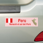 ペルー国旗と地図ステッカー バンパーステッカー (車上)
