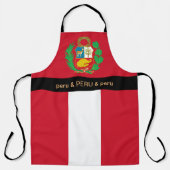 ペルー国旗のエプロン、ペルーシェフキッチン エプロン (正面)