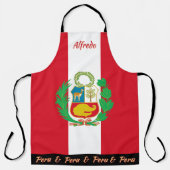 ペルー国旗のエプロン、ペルー、ペルー料理人のキッチン エプロン (正面)