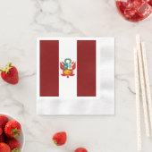 ペルー国旗のコート・オブ・アームズ 縁ありカクテルナプキン (インサイチュ)