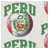 ペルー国旗のサッカーボール・パターン ファブリック (クローズアップ)