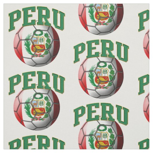 ペルー国旗のサッカーボール・パターン ファブリック (見本)