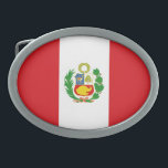 ペルー国旗のベルトバックル 卵形バックル<br><div class="desc">ペルー国旗のベルトバックル</div>