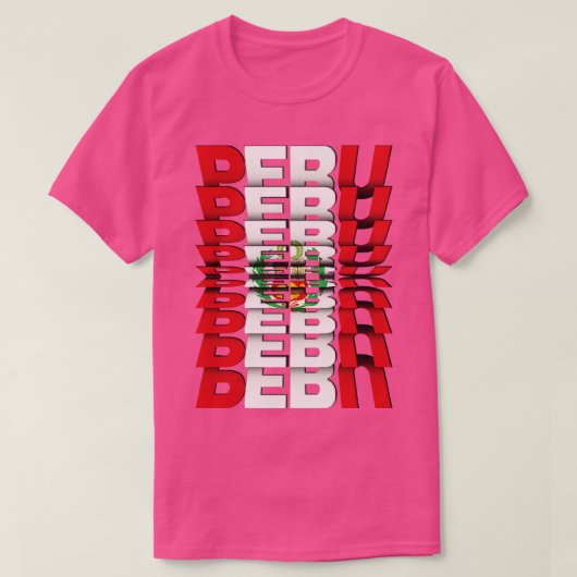 ペルー国旗の反転文字効果 Tシャツ (デザイン正面)