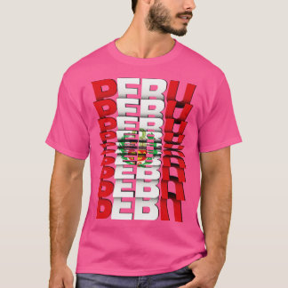ペルー国旗の反転文字効果 Tシャツ