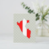 ペルー国旗の地図の全サイズ ポストカード (スタンド正面)