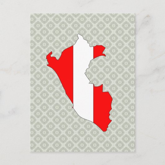 ペルー国旗の地図の全サイズ ポストカード (正面)