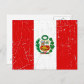 ペルー国旗の擦り傷 ポストカード (正面/裏面)