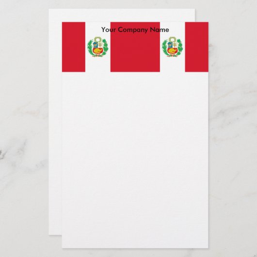 ペルー国旗の文房具 便箋 (正面/裏面)