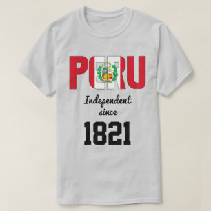 ペルー国旗の独立性お祝い Tシャツ
