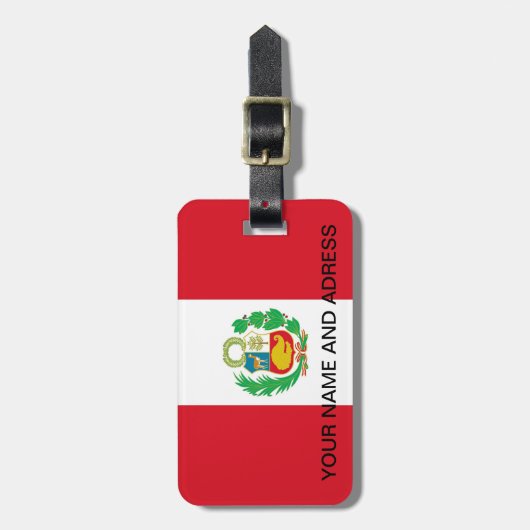 ペルー国旗の荷物タグ ラゲッジタグ (正面縦)